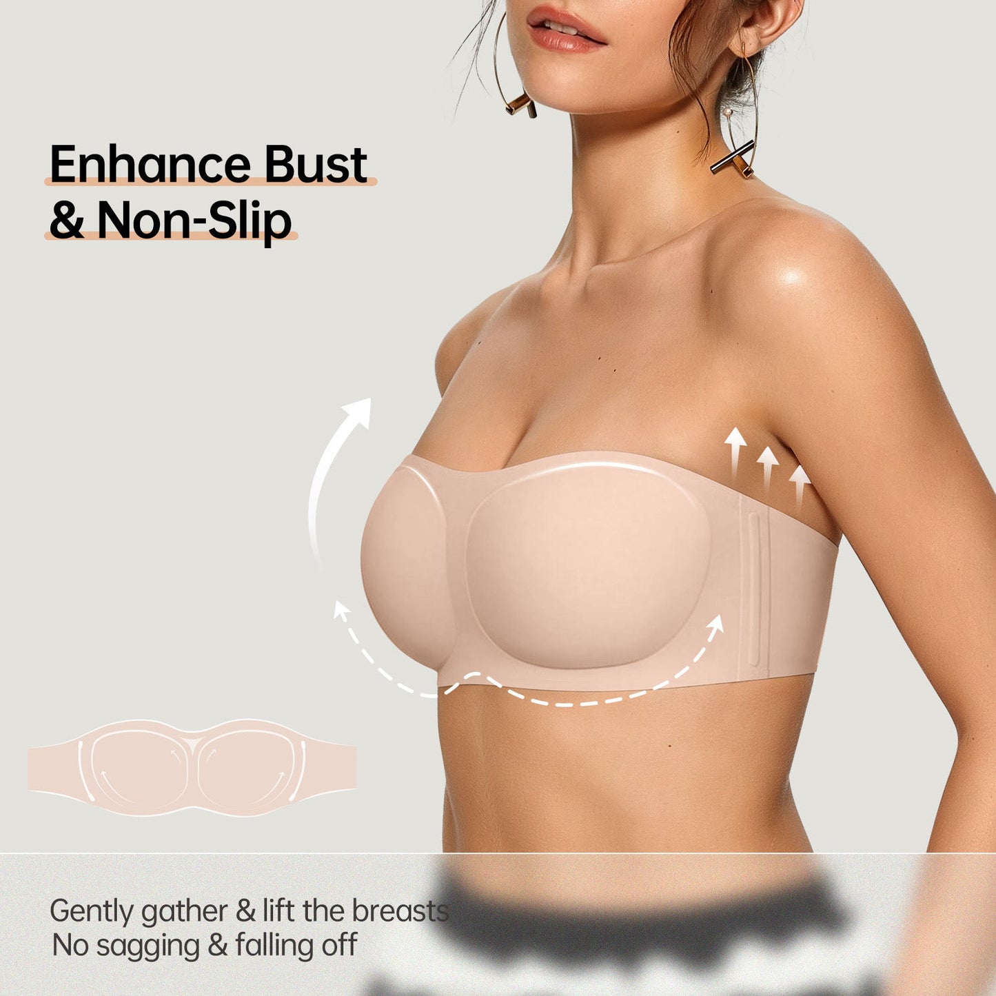 Strapless Non Slip Bandeau Jelly Bra
