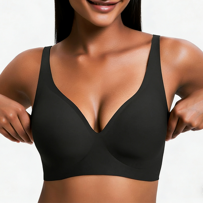 Women’s Wireless Deep V Push-Up Bralette — Ultra-Comfortable T-Shirt Bra