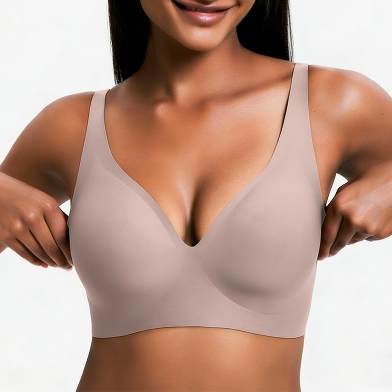 Women’s Wireless Deep V Push-Up Bralette — Ultra-Comfortable T-Shirt Bra