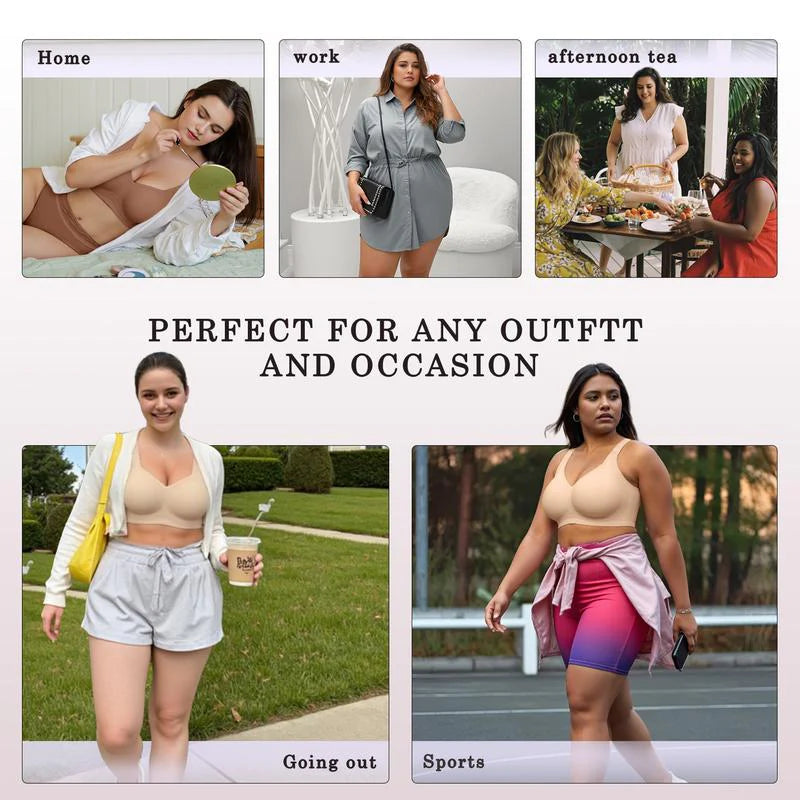 Women’s Wireless Deep V Push-Up Bralette — Ultra-Comfortable T-Shirt Bra