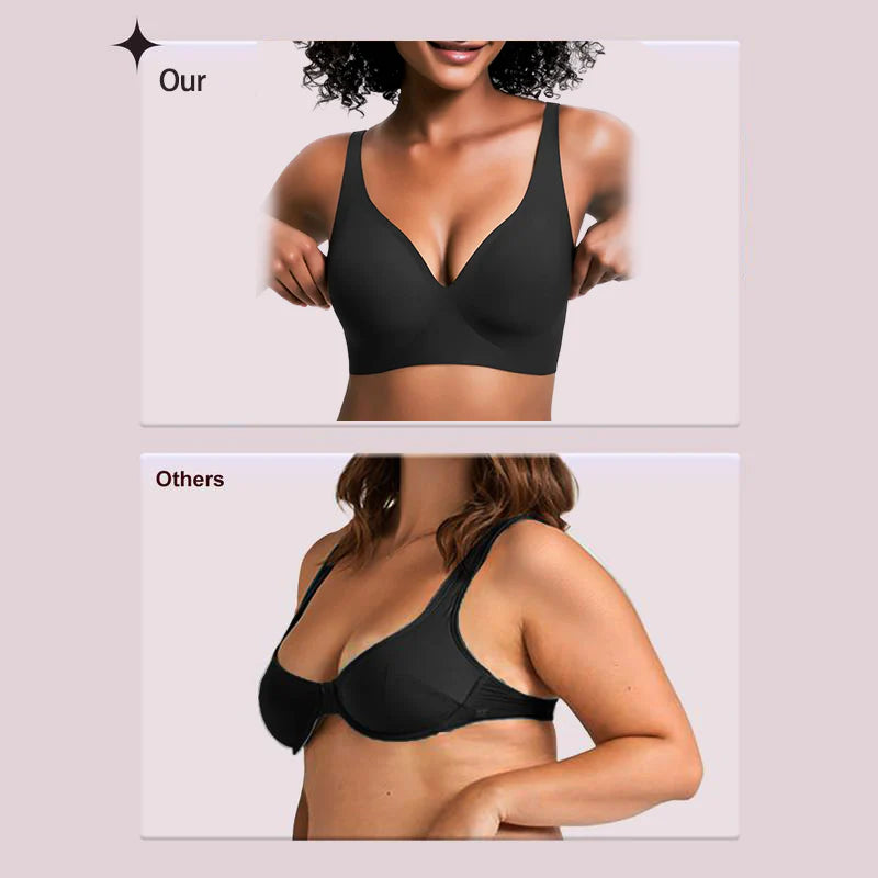 Women’s Wireless Deep V Push-Up Bralette — Ultra-Comfortable T-Shirt Bra