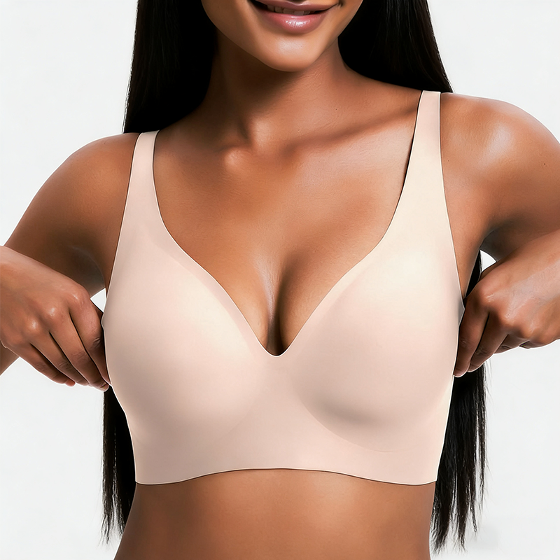 Women’s Wireless Deep V Push-Up Bralette — Ultra-Comfortable T-Shirt Bra